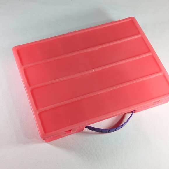 Hot pink plastic small parts organizer storage box, beads sorting craft storage - Picture 2 of 8